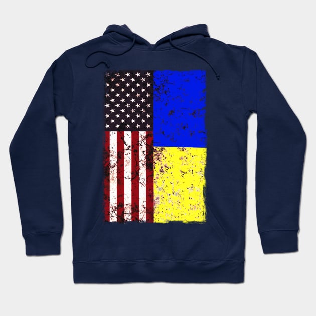 Ukraine American Flag Hoodie by Scar